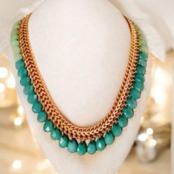 stella & dot ~ contessa jade statement necklace ~ vintage retired - Picture 5 of 11